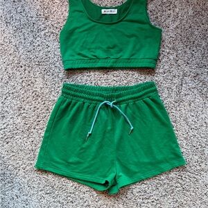RIVIR Vibrant Green Tank Top and short set